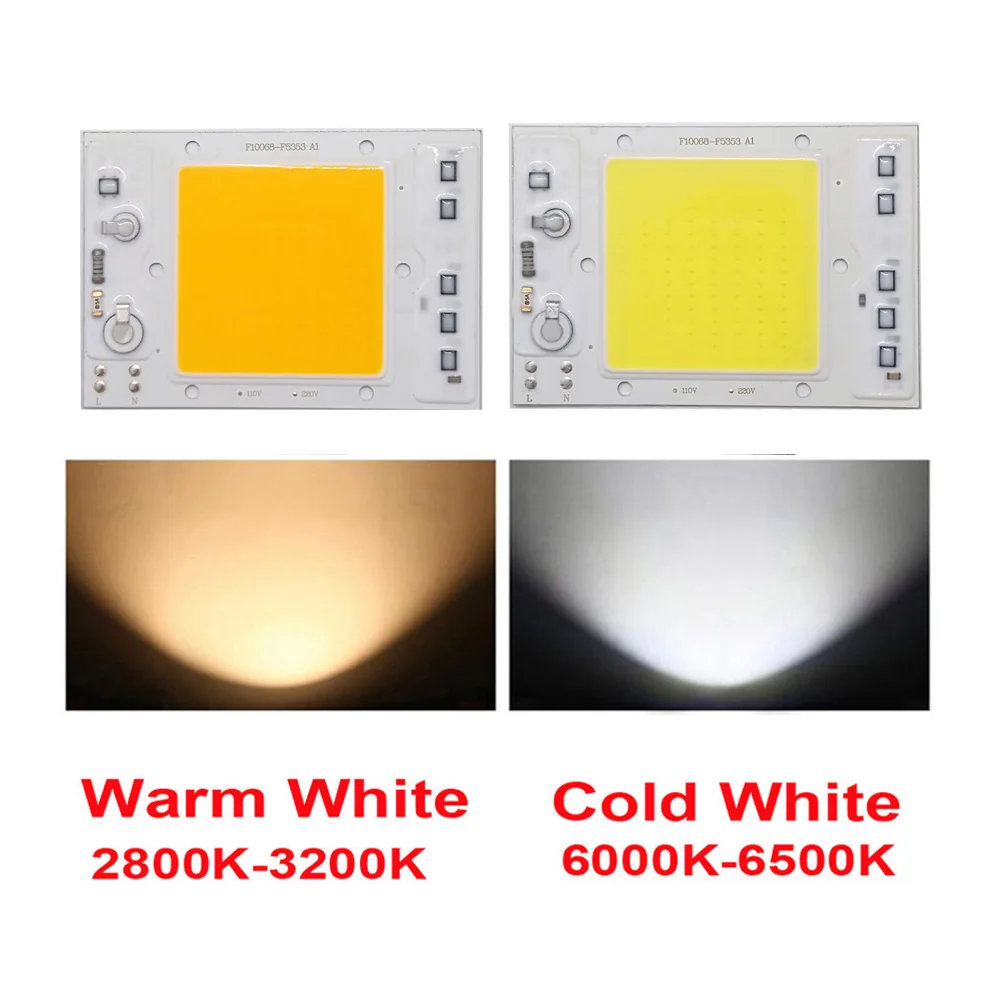 5 шт./лот светодиодный чип COB 30 Вт 40 50 220 в 110 В анти скачковый дизайн Smart IC Light High Lumen