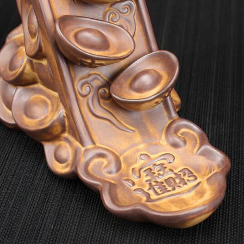 

Creative Bacakflow Incense Burner Ruyi Auspicious Censer Retro Ceramic Glaze Crafts Tower Incense Burner Holder Home Decor