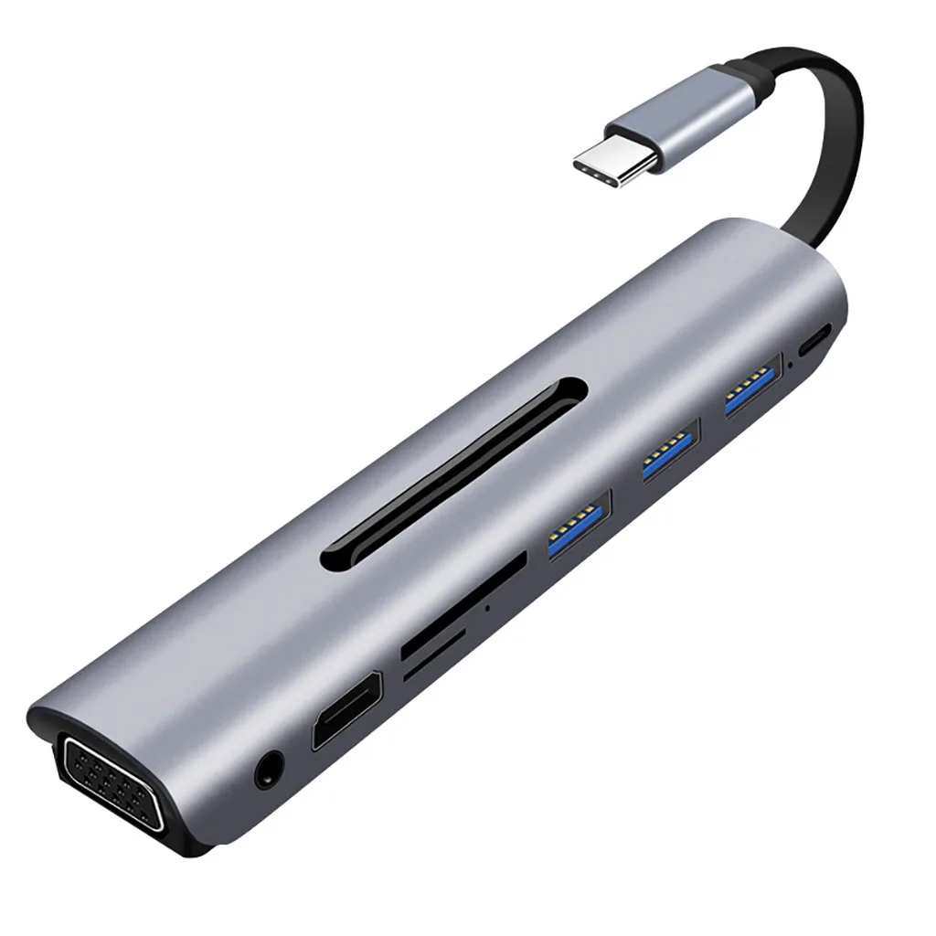 9 в 1 адаптер 3 док станция Тип c к HDMI 4K VGA USB3.0 концентратор TF SD слот USB C PD с аудио