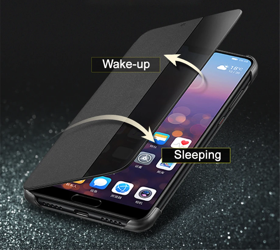 Чехол huawei P20 P20 pro, прозрачный, умный, сенсорный, флип-чехол,,, официальный, huawei P20 P20 Pro, кожаный, флип-чехол для телефона