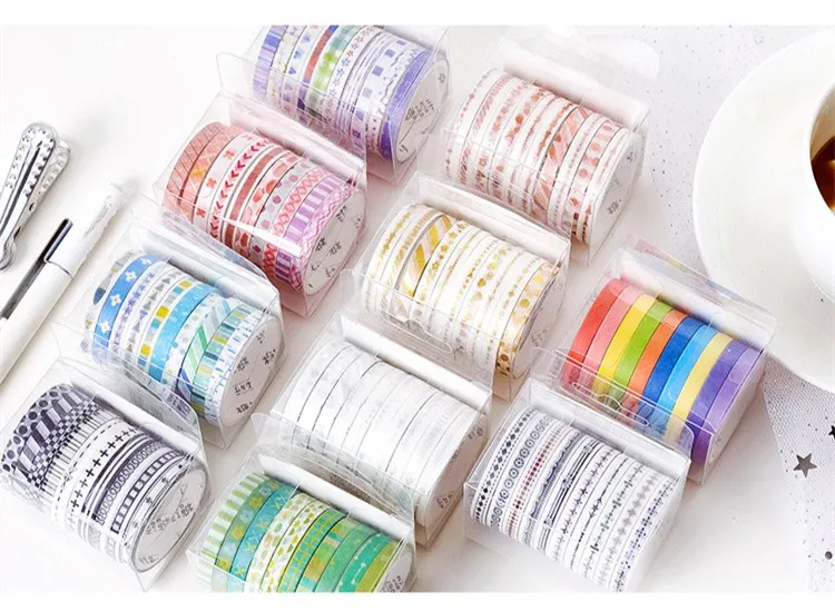 10 шт./кор. милый черный лента Washi Бумага DIY планировщик изоляционная лента клейкая наклейки с лентами Декоративные Канцелярские Ленты