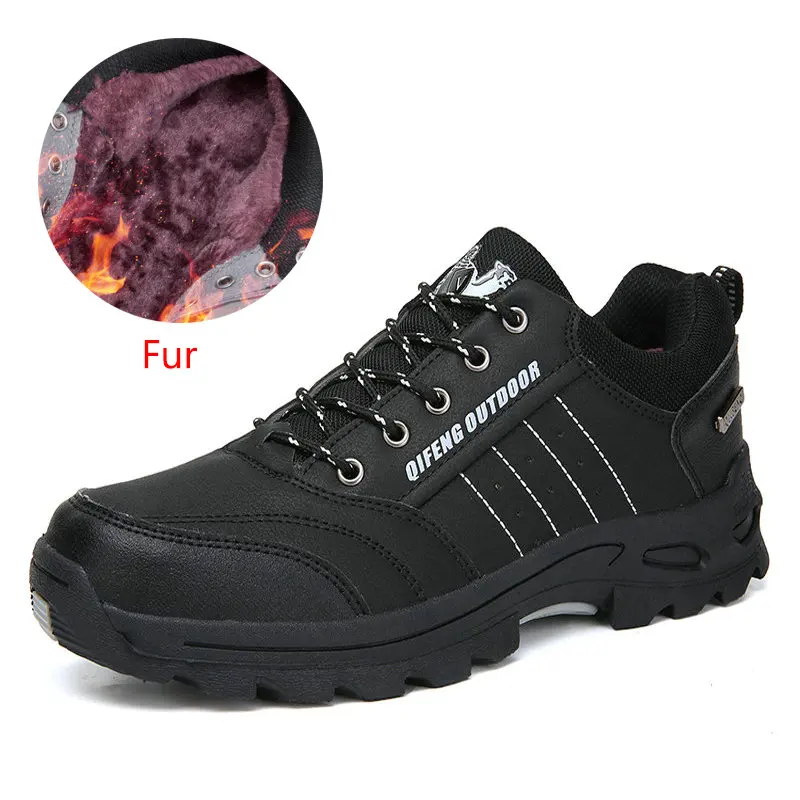 Fur Black ZHJLUT Новое поступление мужские треккинговые ботинки зимние уличные прогулочные беговые кроссовки горные спортивные ботинки кроссовки для альпинизма - Цвет: Fur Black
