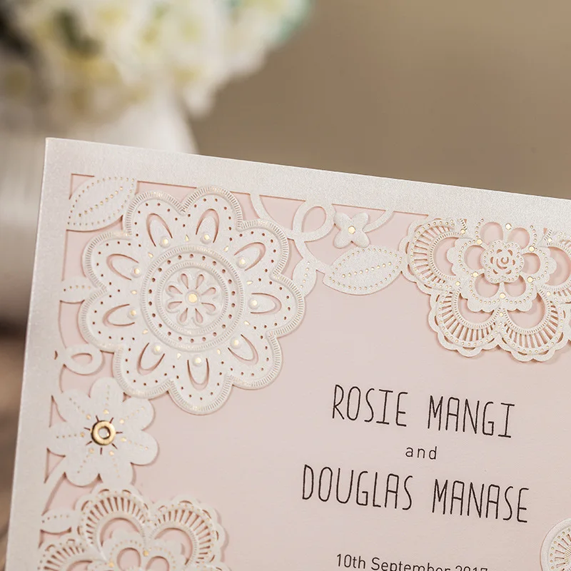 Лазерная резка Кружево цветок Кот Цвет Свадебное приглашение|flower cards|card cardcard