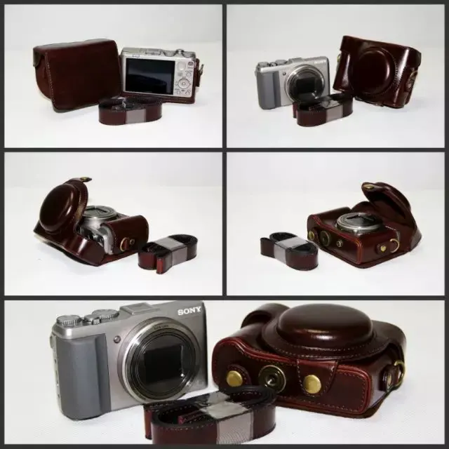 Чехол сумка из искусственной кожи для камеры Sony DSC HX60 HX50V HX30 черный светильник