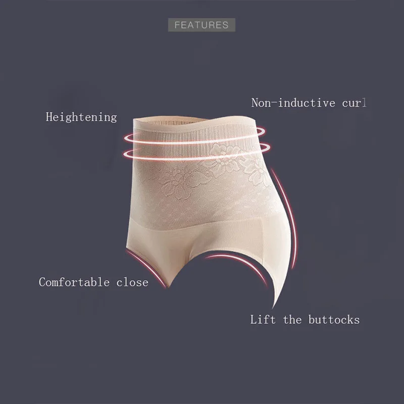 Бесшовное женское нижнее белье с завышенной талией из хлопка|Женские трусики| |