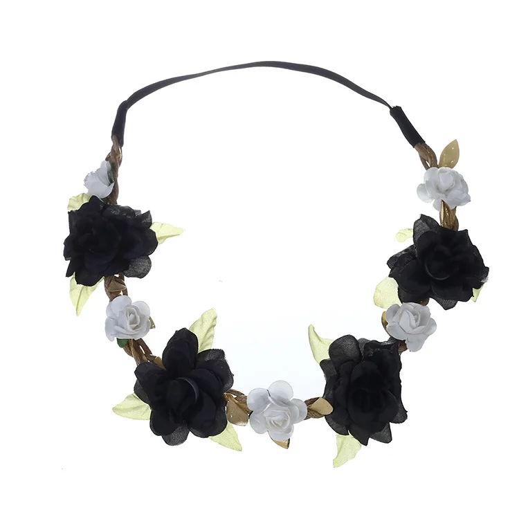Модные женские цветы для невесты повязка на голову мексиканский стиль лента с