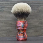 Dscosmetic 24 мм Красная Галактика веер форма две полосы барсук волос узел бритье кисти для мужчин