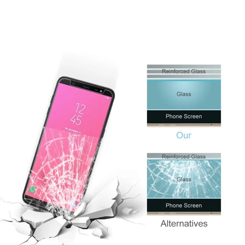 OriWood 2.5D Matte Frosted Anti Fingerprints Tempered Glass Screen Protector Protective Film For Samsung Galaxy J4 J6 J8 2018 | Мобильные