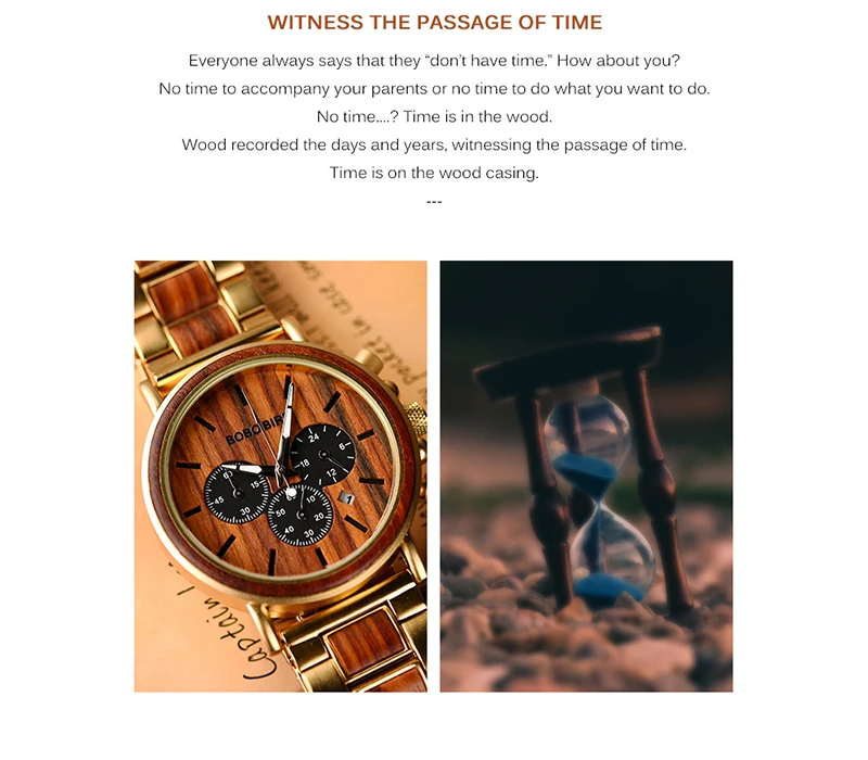 BOBO BIRD часы мужские секундомер relojes hombre деревянные наручные часы мужские шоу Дата erkek kol saati в подарочной коробке