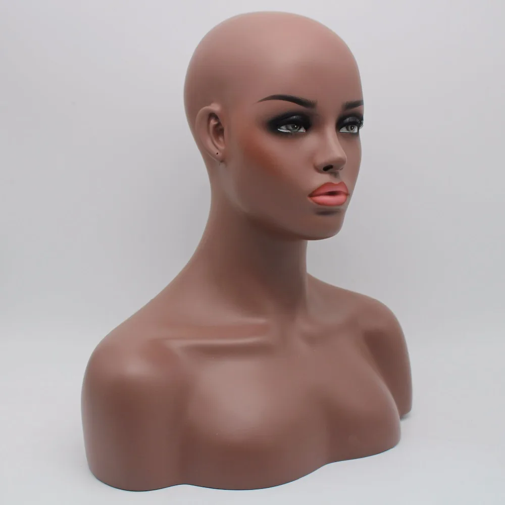 Реалистичный волоконный афроамериканский черный женский манекен голова бюст