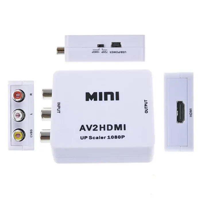 Новый композитный AV CVBS 3RCA в HDMI видеоконвертер мини-адаптер 720p 1080p | Компьютеры и