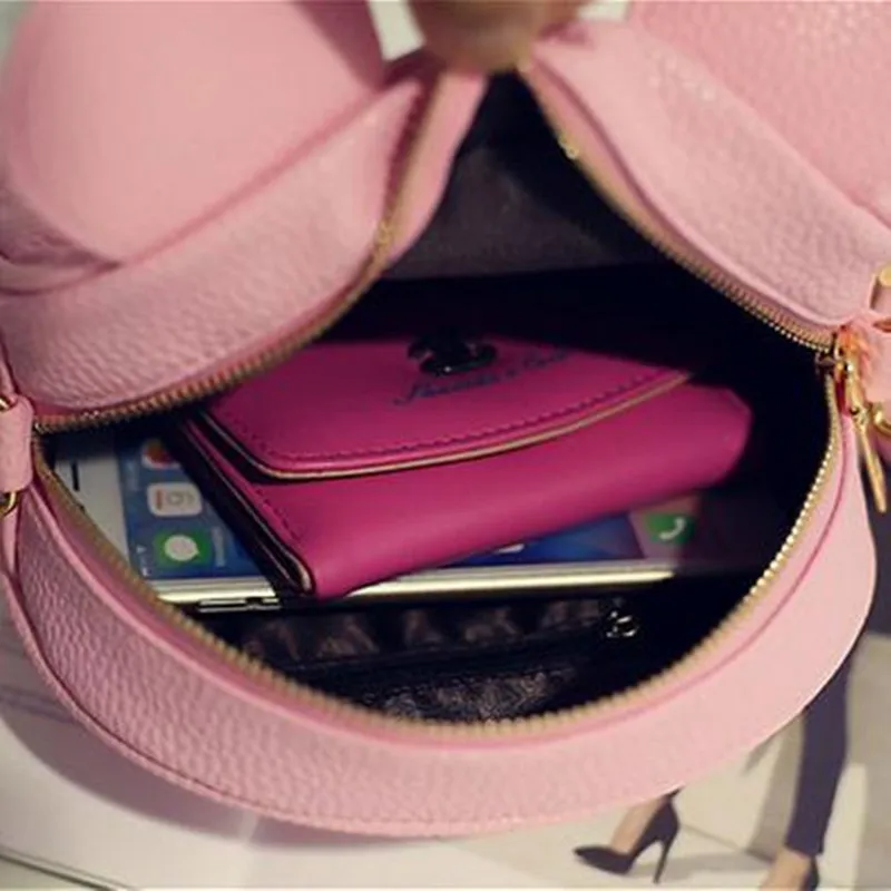 2017 прекрасный Микки глава Ребенок Сумка мини Черный мода кожа PU женщины сумка