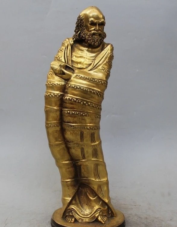 18 &quotКитайский буддизм позолоченный стенд Arhat Damo Bodhidharma Dharma статуя Будды|Статуи и