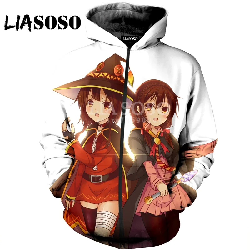 LIASOSO 3DPrint для женщин и мужчин KonoSuba God's Blessing On This Wonderful World пуловер с капюшоном