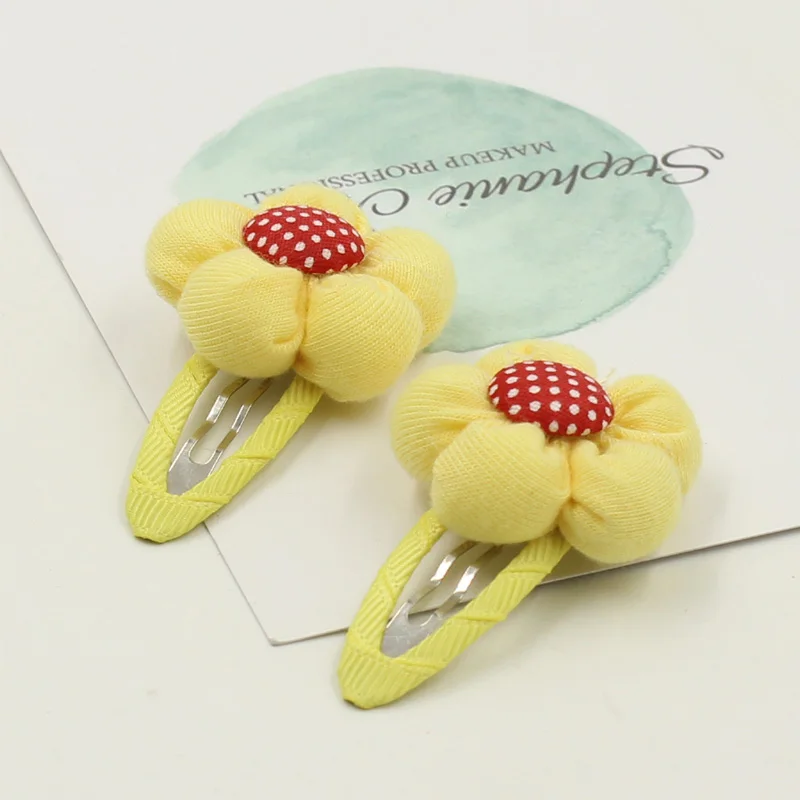 Aikelina/модные 1 пара/2 шт. детские резиновые резинки с подсолнухом, держатель для волос, Эластичные аксессуары для волос, для девочек, для галстука, резинки, женские клипсы, головные уборы - Цвет: BB Clips Yellow