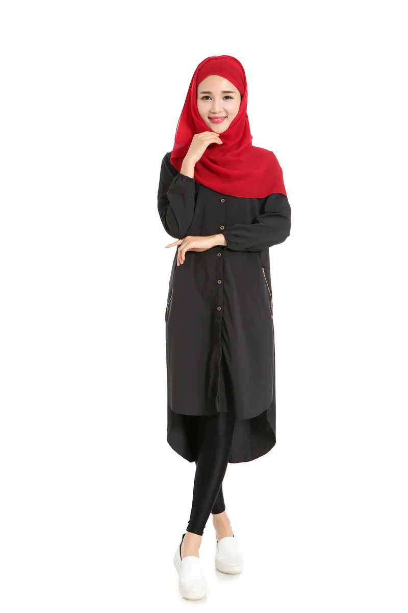 Новинка женская мусульманская свободная футболка макси короткое платье кафтан