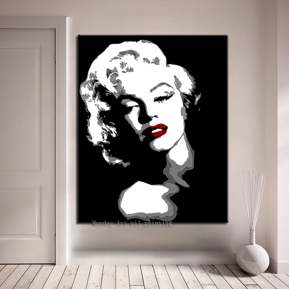 

Hot sale hand paited Marilyn Monroe Oil Painting Modern Wall Painting on Canvas Art for Living Room hotel office wall Decoration