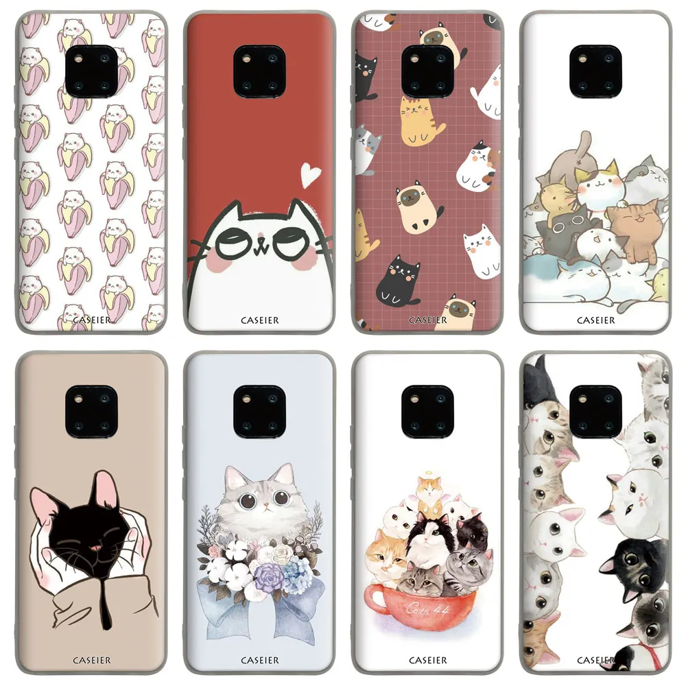CASEIER Phone Case For Huawei Mate 20 10 P Smart 2019 Cat Picture P20 P10 P9 Lite Pro Y6 Y7 Y9 Cover Fundas |
