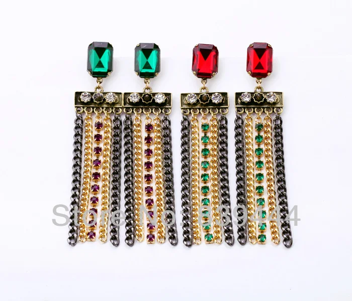 Популярные Квадратные ювелирные изделия с кристаллами Модные Разноцветные