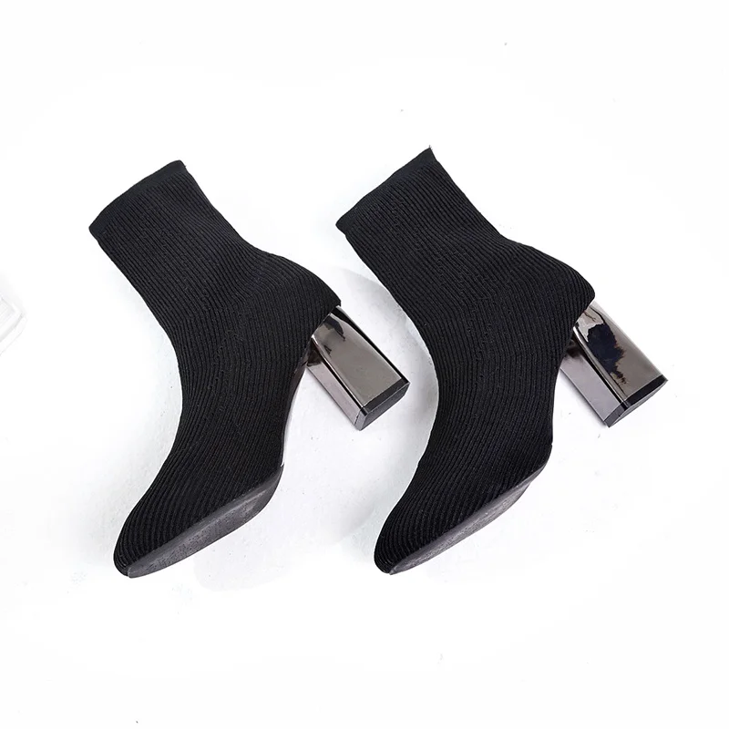 Size34-40 2019 Новое поступление элегантные весенние женские Сапоги Металлические