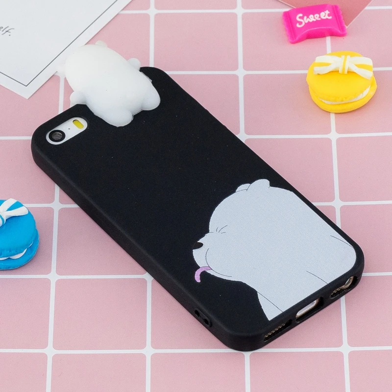 Etui силиконовый чехол для iPhone se чехол на iPhone 5S 3D Медведь Панда телефон с единорогом чехол для Funda iPhone 5 5S se чехол для женщин