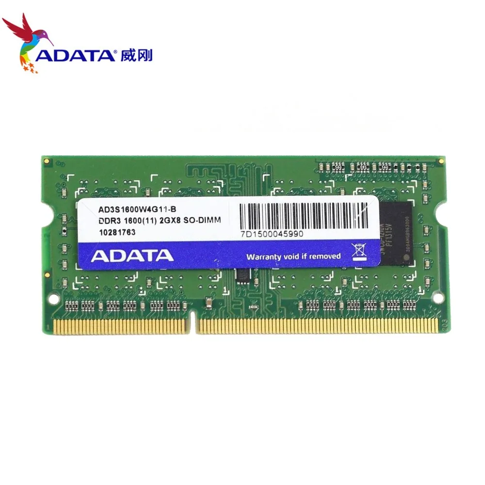 AData DDR3L 2 ГБ 2G 1600 МГц 2RX8 PC3-12800 DDR3 ноутбук RAM SO-DIMM 1333 10600 204-PIN | Компьютеры и офис