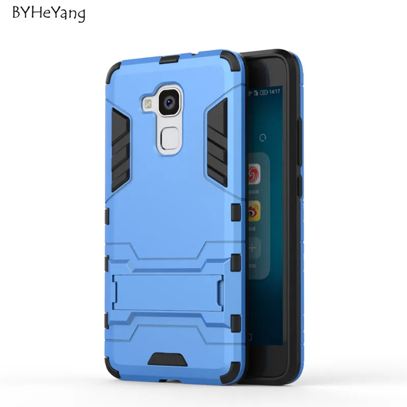 Защитный чехол из ТПУ и ПК для Huawei GT3/Honor 5C с подставкой держателем задняя крышка