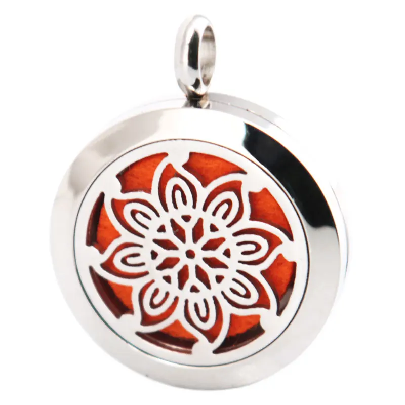 Ароматерапевтические эфирные масла Flower 25 мм нержавеющая сталь ожерельлье с