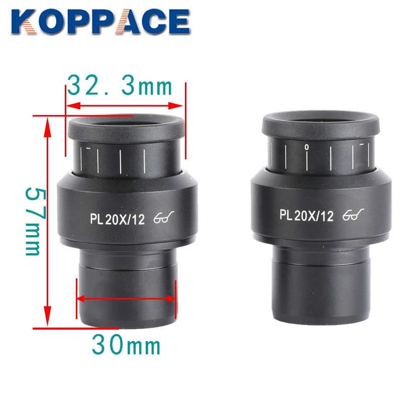 Бинокулярный микроскоп KOPPACE окуляр 2 шт. PL20X/12 широкое поле точка зрения 30 мм с