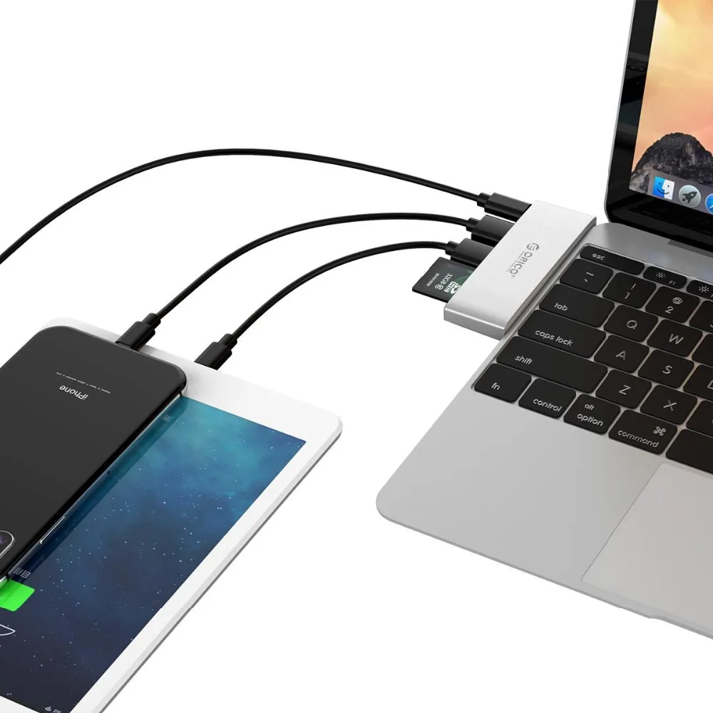 Зарядное устройство ORICO Type-C с USB 3 0/Type-C/TF/SD/PD 4 в 1 для чтения нескольких карт
