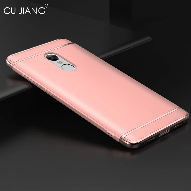 GU JIANG Brand Luxury Full Cover Slight Matte Protector Case for Xiaomi Mi Redmi Note 4X (3G RAM 32G ROM) Plating Shell |