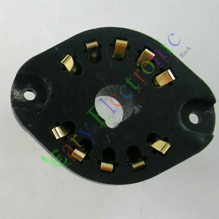 Wholesale and retail 8pcs 10pin GOLD vacuum tube socket GILDED valve base EL156 EL12 EYY13 EF14 AZ12 free shipping |