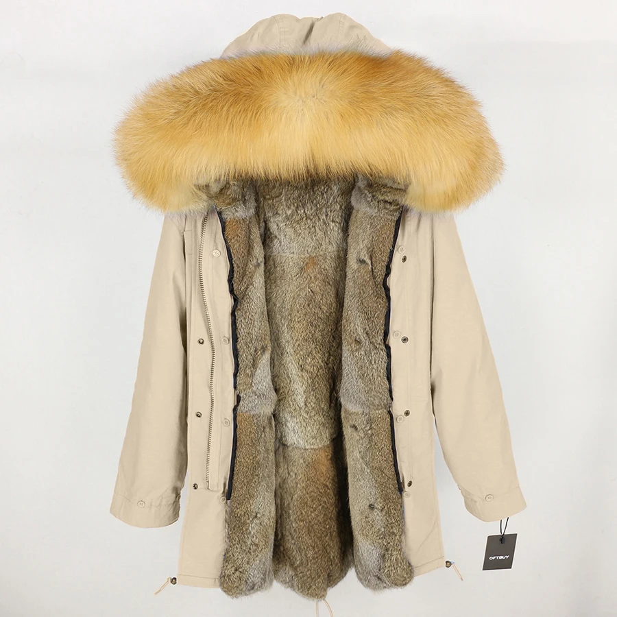 15 OFTBUY, зимняя женская куртка, длинная парка, настоящий золотой Лисий мех, воротник, капюшон, натуральный мех кролика, подкладка, толстая, теплая, парка, уличная одежда - Цвет: 15