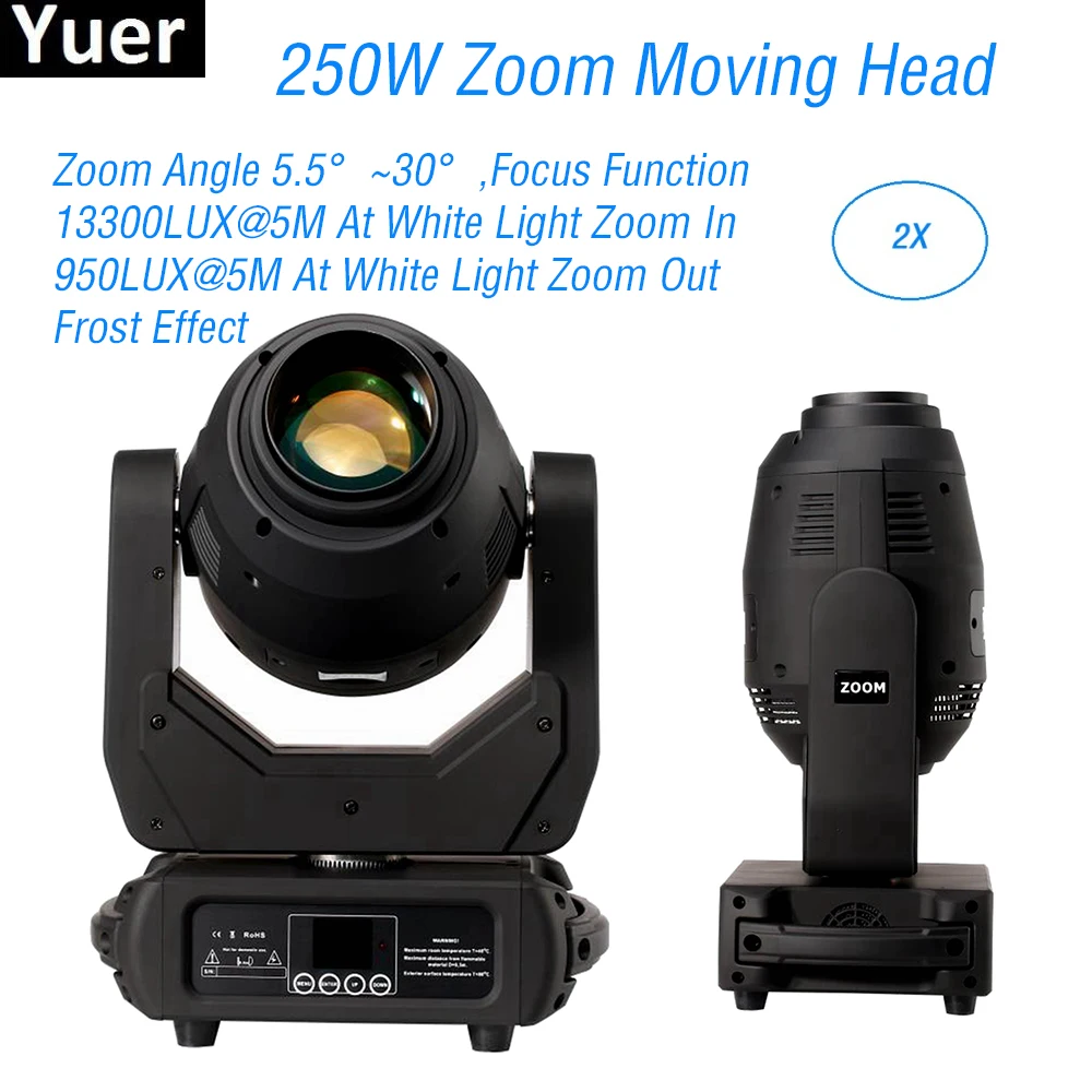 Светодиодный прожектор с движущейся головкой и зумом 2 шт./лот 250 Вт 3IN1DMX512 со