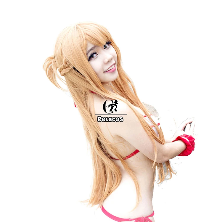 ROLECOS аниме Sword Art Online Косплей головные уборы Асуна косплей yuuki 100 см/39,37 дюйма длинные волосы косплей синтетические волосы