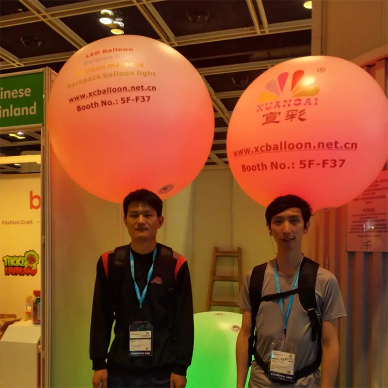 Xuancai светодиодный Glow ходить рекламы рюкзак шар освещенный надувные воздушные