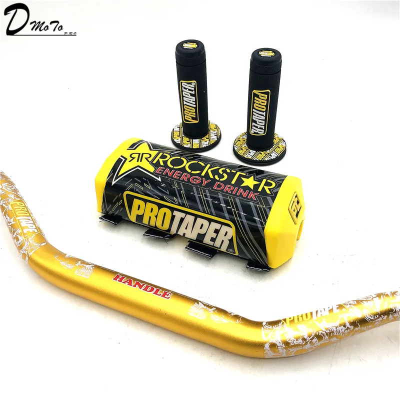 Gold R 1-1/" Руль с барными подушечками ручки для протейпинга KTM CRF KLX мотоцикл Грязь питбайк ATV Quad гоночный велосипед - Цвет: Gold R