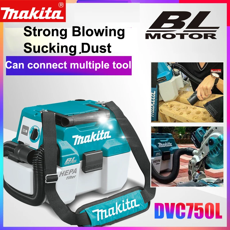 Япония Makita DVC750LZ промышленный/домашний пылесос плечевой ремень 18 бесщеточным двигателем зарядки робот пылесос 7.5L 1.6m3/мин 6.7kPa