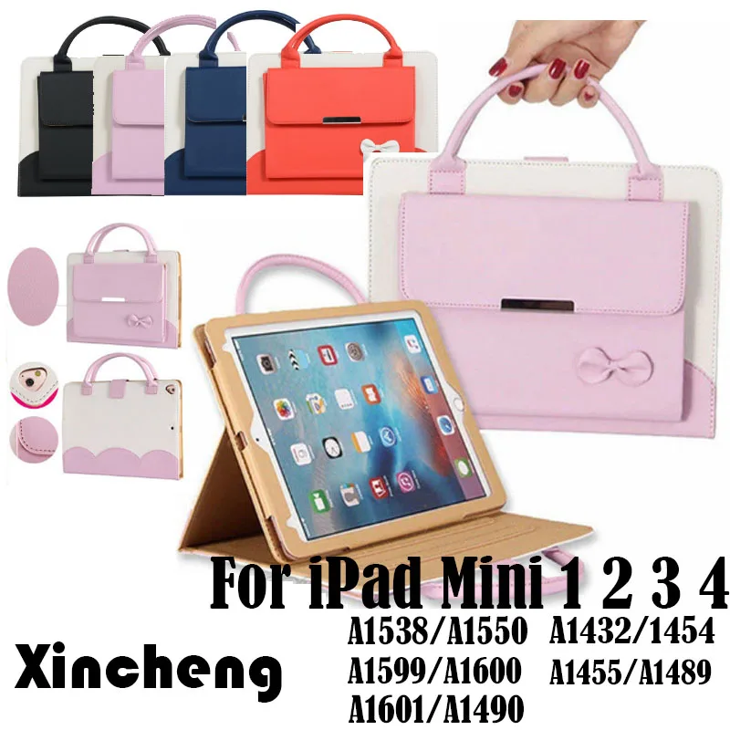 Модный чехол для Apple iPad Mini 1 2 3 4 7 9 дюйма бумажник с бантом и подставкой сумки