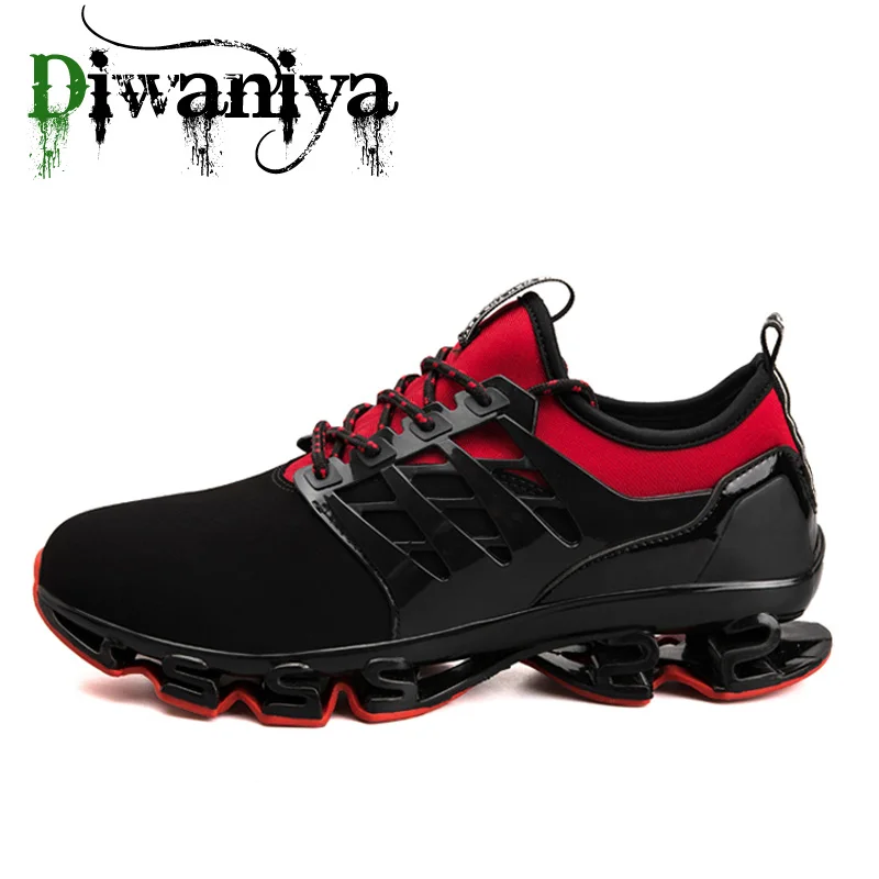 Black Red Diwaniya/высококачественные мужские кроссовки; Уникальная подошва; дышащая сетка; уличная спортивная обувь; амортизация; беговые кроссовки; 36~ 48 - Color: Black Red