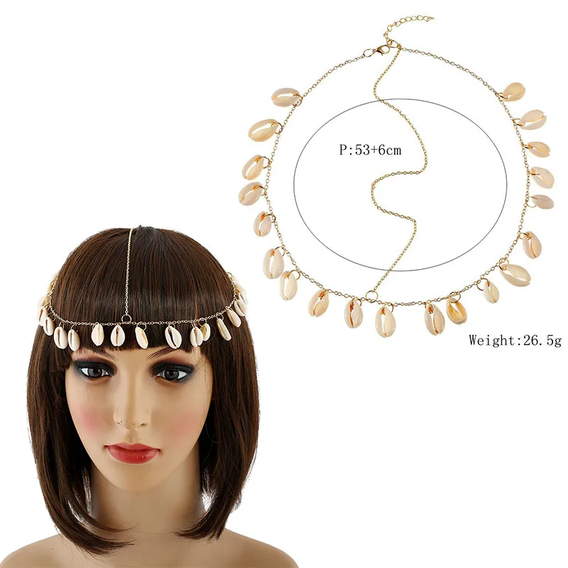 Fashion Shell Headbands Bohemian Hairbands for Women Hair Jewelry Bride Wedding Natural Stone Hair Hoop Party Accessories - Цвет: F