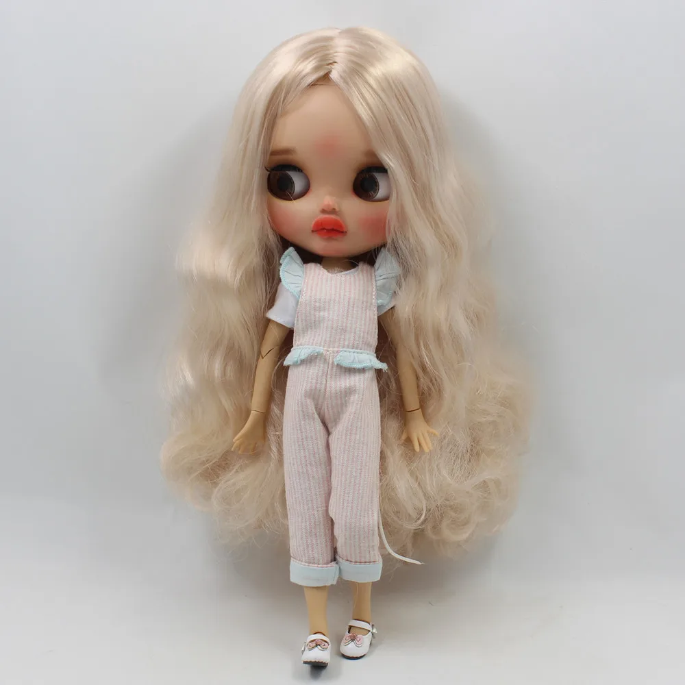 Одежда для кукол DBS blyth icy розовый синий полосатый комбинезон белый с коротким