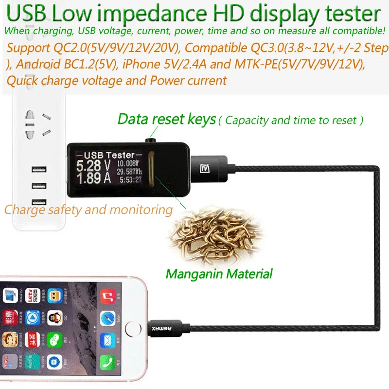 9 в 1 QC2.0 3,0 MTK-PE 3,6~ 32 в цифровой USB Тестер Вольтметр постоянного тока измеритель напряжения тока amp voltammeter amperimetro детектор нагрузки