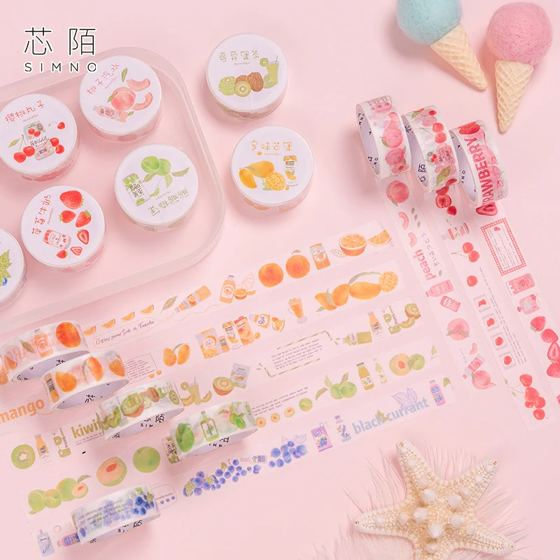 

Fruit Tea Washi Tape Fresh Watercolor Summer Juice Fruit Masking Tape
