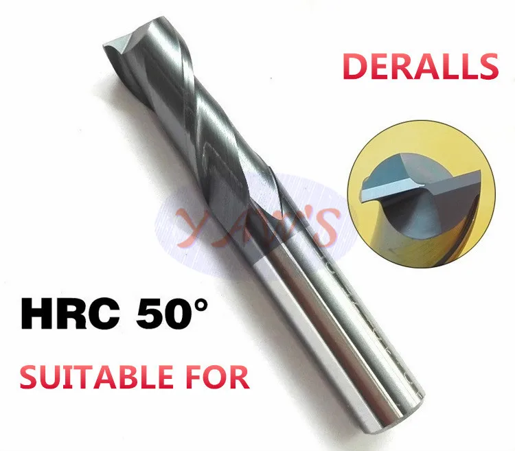 2F-3*4*8*50 HRC50 микро-карбид зерна 2 флейты концевые фрезы покрытие: карбид TIALN