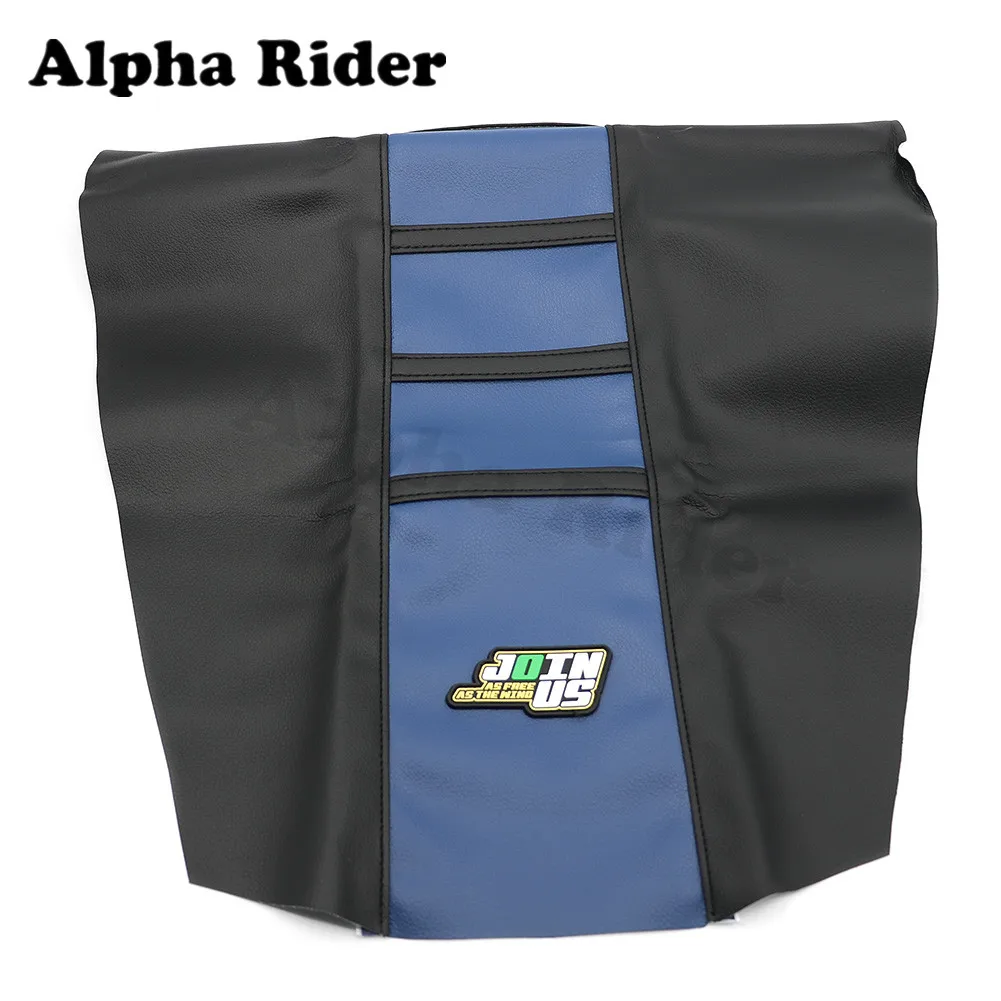 Black and Blue Универсальный искусственная Мягкая Обложка сиденья в полоску для Kawasaki KDX 200 220 250 400 420 450 KLX 125 145 300R 400R 450R 650R KX450F по бездорожью - Цвет: Black and Blue