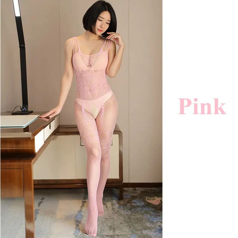 Pink Сексуальное эротическое нижнее белье с вырезами, сексуальные товары, открытая промежность, комбинация большого размера, нижнее белье в сеточку, сексуальное нижнее белье, костюмы - Цвет: Pink