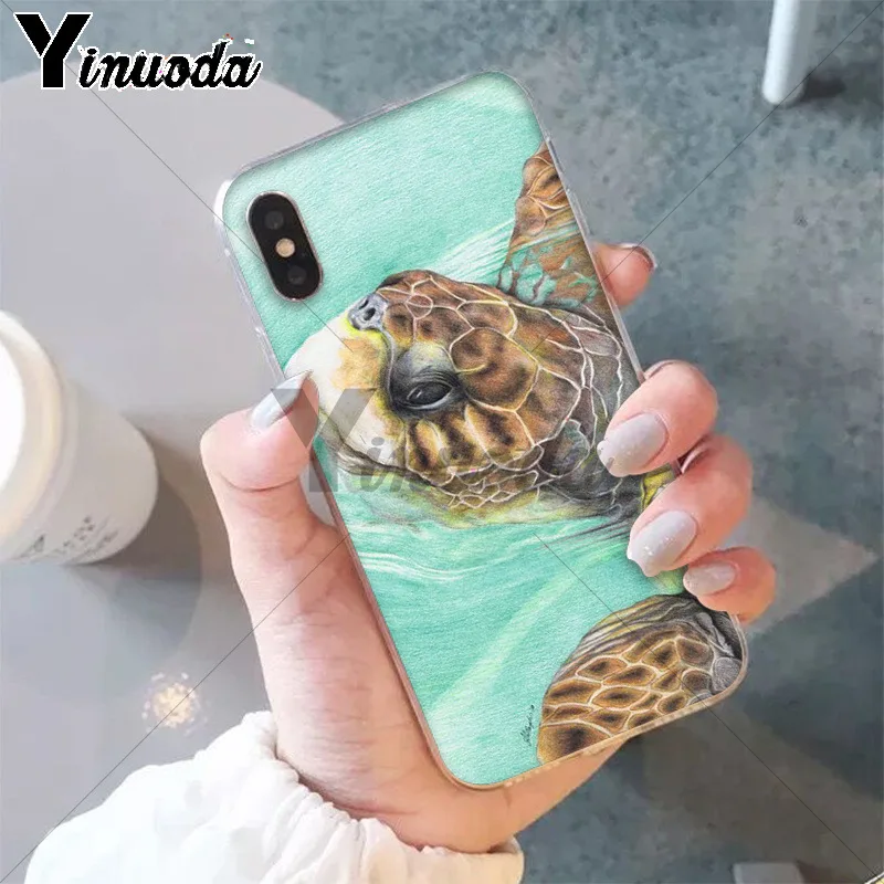 11pro MAX Акварельная черепаха ТПУ Мягкий силиконовый чехол для телефона iPhone X XS 6 6s 7