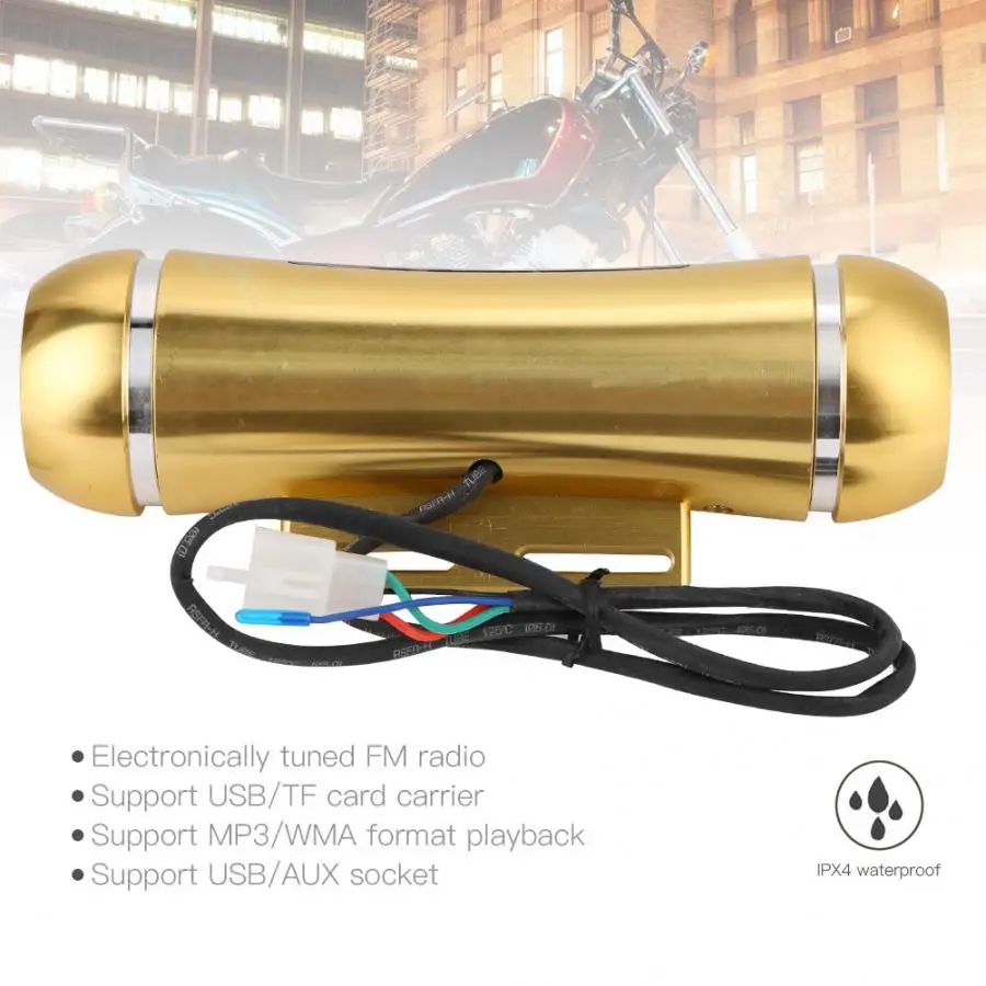 Мотоцикл аудио мотоцикл Bluetooth аудио Звуковая система USB/TF MP3 FM Радио стерео динамик водонепроницаемый динамик мотоцикл