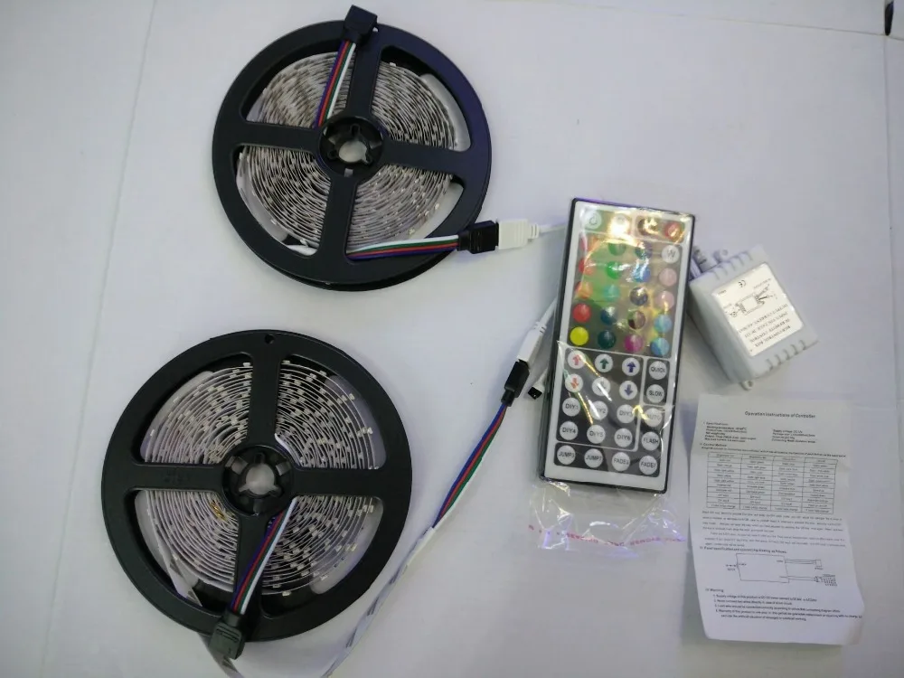 Гибсветильник Светодиодная лента 10 м RGB 300 LED 3528 SMD 2x5 12 В 60 светодиодный одов/м
